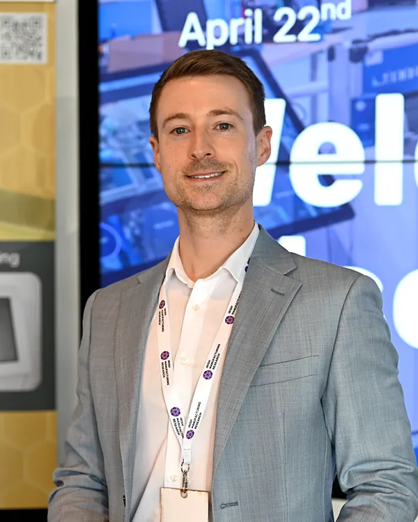 Eoin Carroll, founder and CEO of Decision Analytics, at the ChimeHive stand